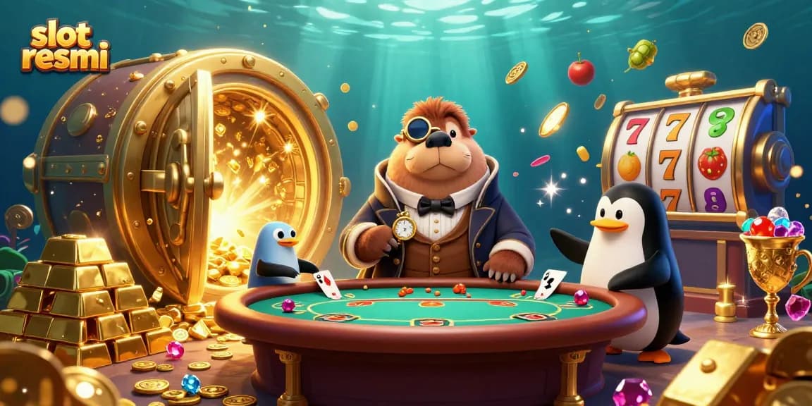 Experience thrilling gameplay with slot resmi as walrus and friends play poker underwater