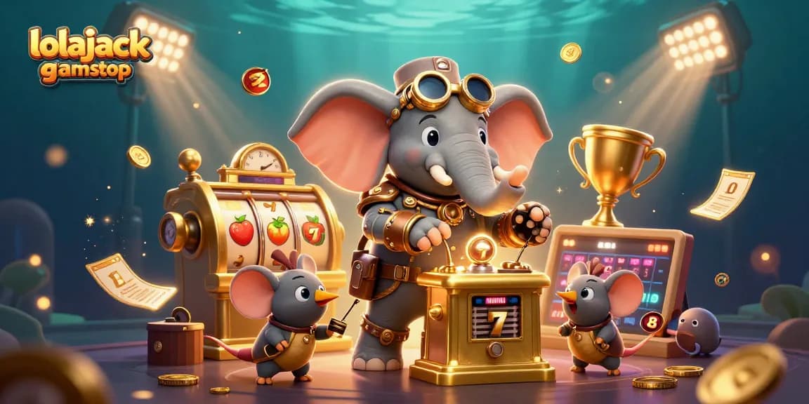 Experience thrilling gameplay at lolajack casino gamstop with this dynamic steampunk-themed illustration showcasing rich gaming elements.