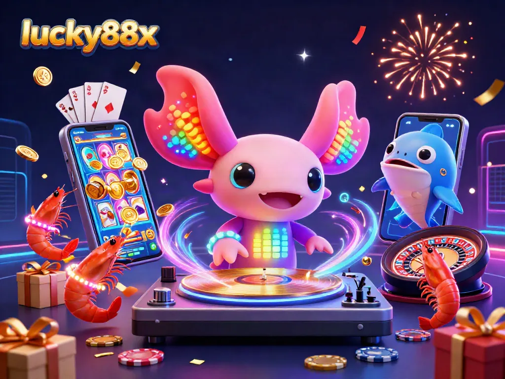 Spin the reels with lucky88x in a vibrant, underwater casino scene filled with colorful slot games and characters.