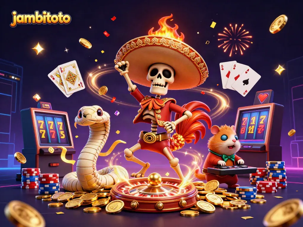 Experience thrilling wins with jambitoto’s vibrant 3D casino scene bursting with bonuses.