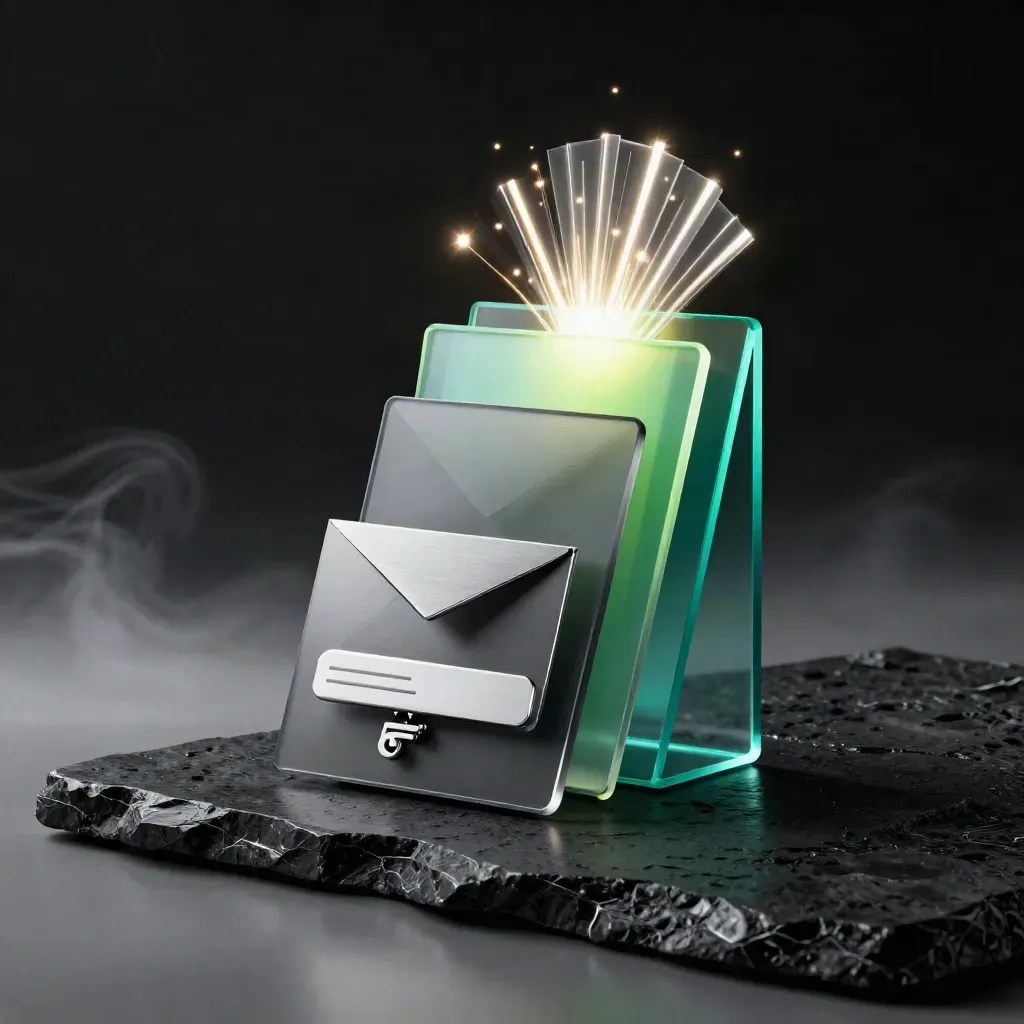 Teal glass panels burst from black stone in a dramatic ecommerce recovery ad