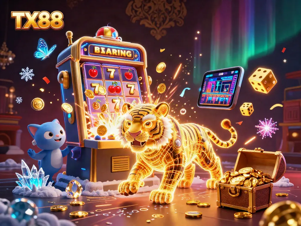 Experience thrilling gambling at TX88 with vibrant digital casino scenes brimming with excitement.