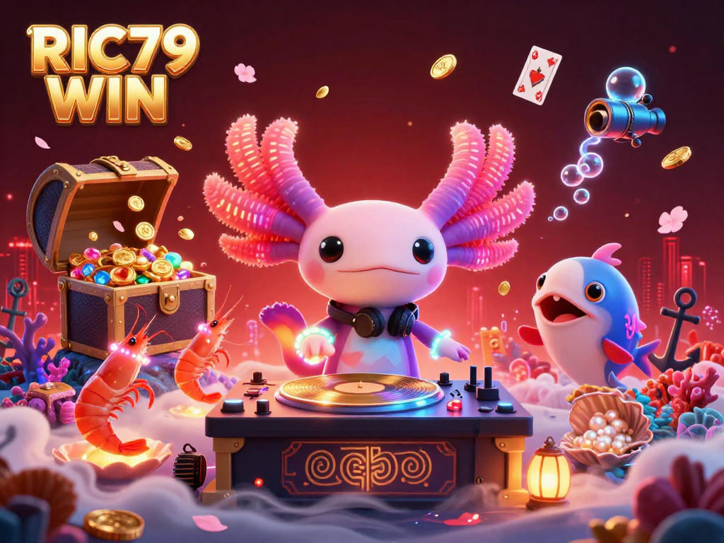 Join the action at RIC79 WIN with vibrant characters and immersive casino elements in an underwater scene.