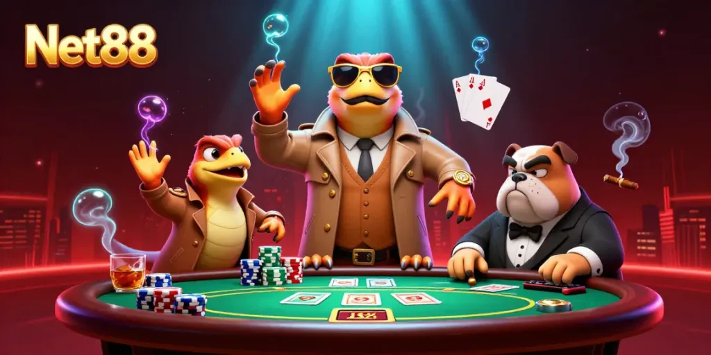 Place bets with Net88 in a lively VIP lounge filled with poker action and excitement.