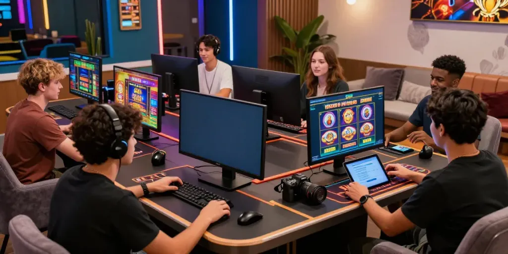 Engaged players enjoying Nbet games in a vibrant online casino atmosphere.