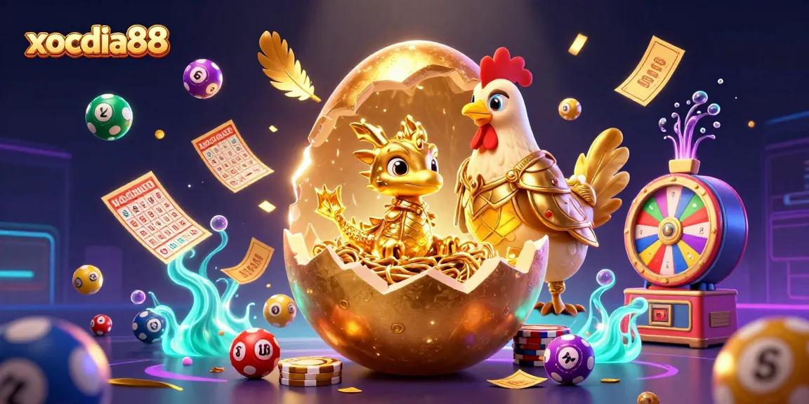 Xocdia88 features a golden dragon amidst poker chips, embodying excitement in a vibrant online casino.