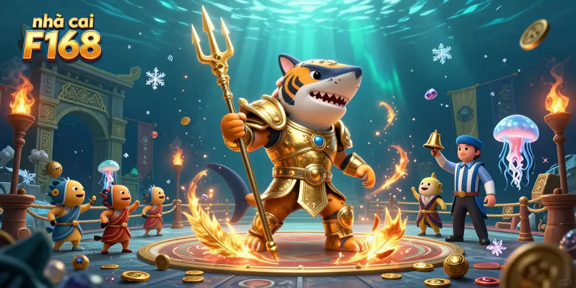 Engage with thrilling action at nhà cái F168 as the fierce tiger shark triumphs in an underwater colosseum.