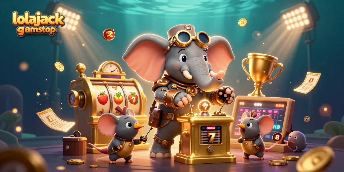 Experience thrilling gameplay at lolajack casino gamstop with this dynamic steampunk-themed illustration showcasing rich gaming elements.