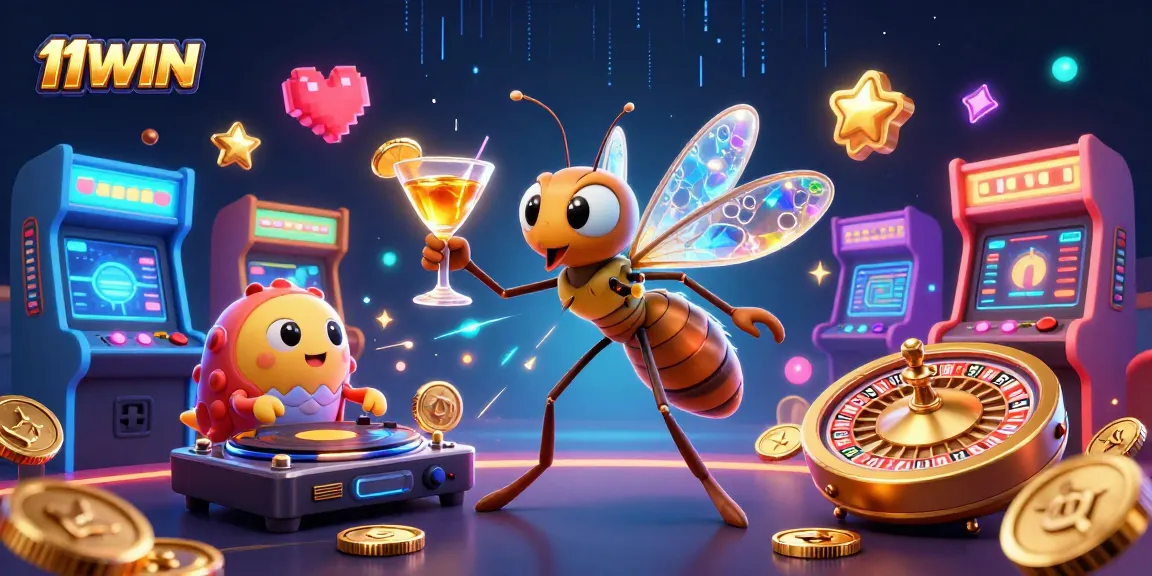 Engage in thrilling 11WIN gaming with vibrant characters, dynamic casino elements, and exciting visuals.