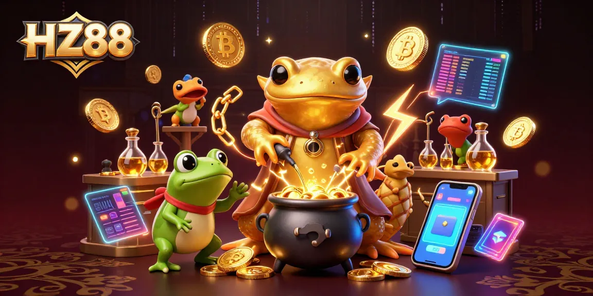 HZ88 dynamic scene with golden salamander alchemist creating coins in an immersive casino environment.