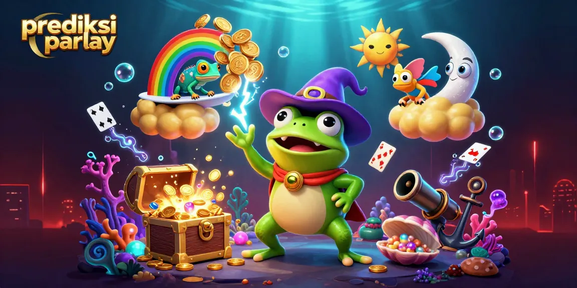 Experience the thrill of prediksi parlay in this dynamic, colorful casino illustration.
